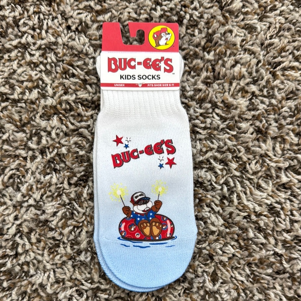 Buc-ees 4th of July kids socks